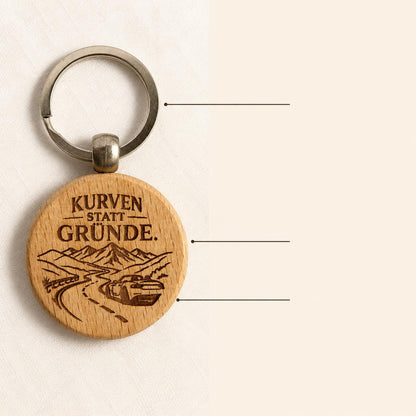 Cabrio Schlüsselanhänger „Mehr Himmel weniger Termine“ aus Holz – Geschenk für Cabriofahrer, DasGlueckswerk, Geschenke für Autofahrer, Keychains, 