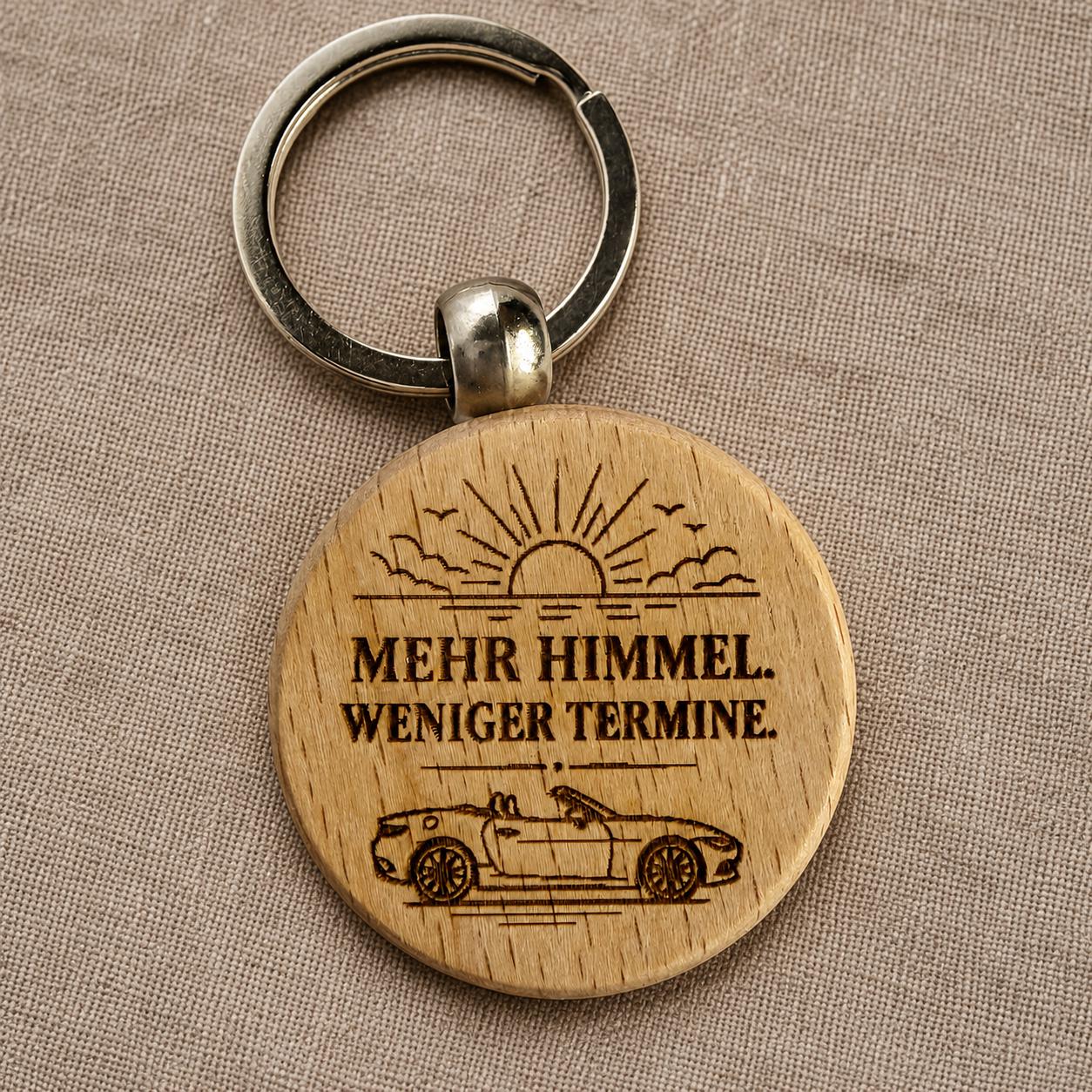 Cabrio Schlüsselanhänger aus Holz „Kurven statt Gründe“ – Geschenk für Roadsterfahrer und Autofans, DasGlueckswerk, Geschenke für Autofahrer, Keychains, 
