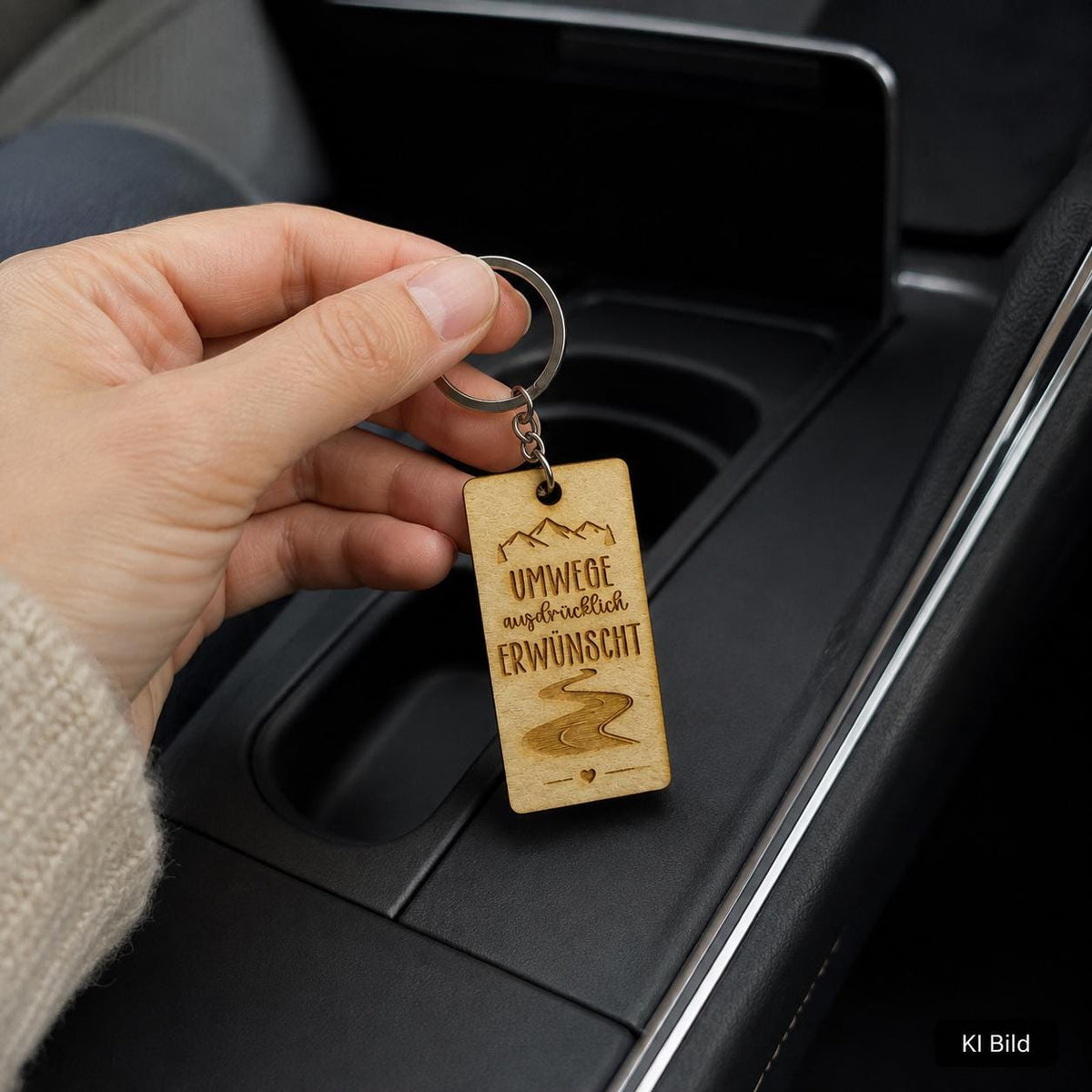 Cabrio Schlüsselanhänger aus Birkenholz – 5 Roadtrip-Sprüche wählbar – Geschenk für Cabriofahrer, DasGlueckswerk, Geschenke für Autofahrer, Keychains, 