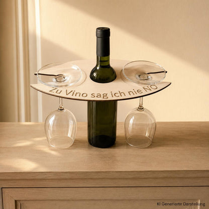 Weintablett Holz Gläserträger, personalisierte Gravur, Geschenk Weinliebhaber, DasGlueckswerk, Küche & Genuss, Drink & Barware, holz