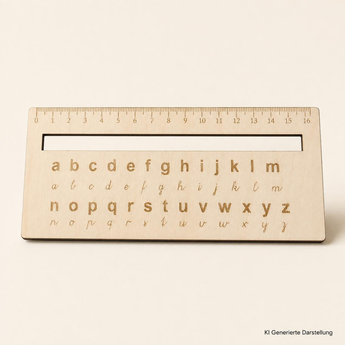 Lesehilfe Holz mit ABC Lineal, Gravur Groß und Kleinbuchstaben, Geschenk Schulanfang, DasGlueckswerk, Dekoration, Learning & School, Holz