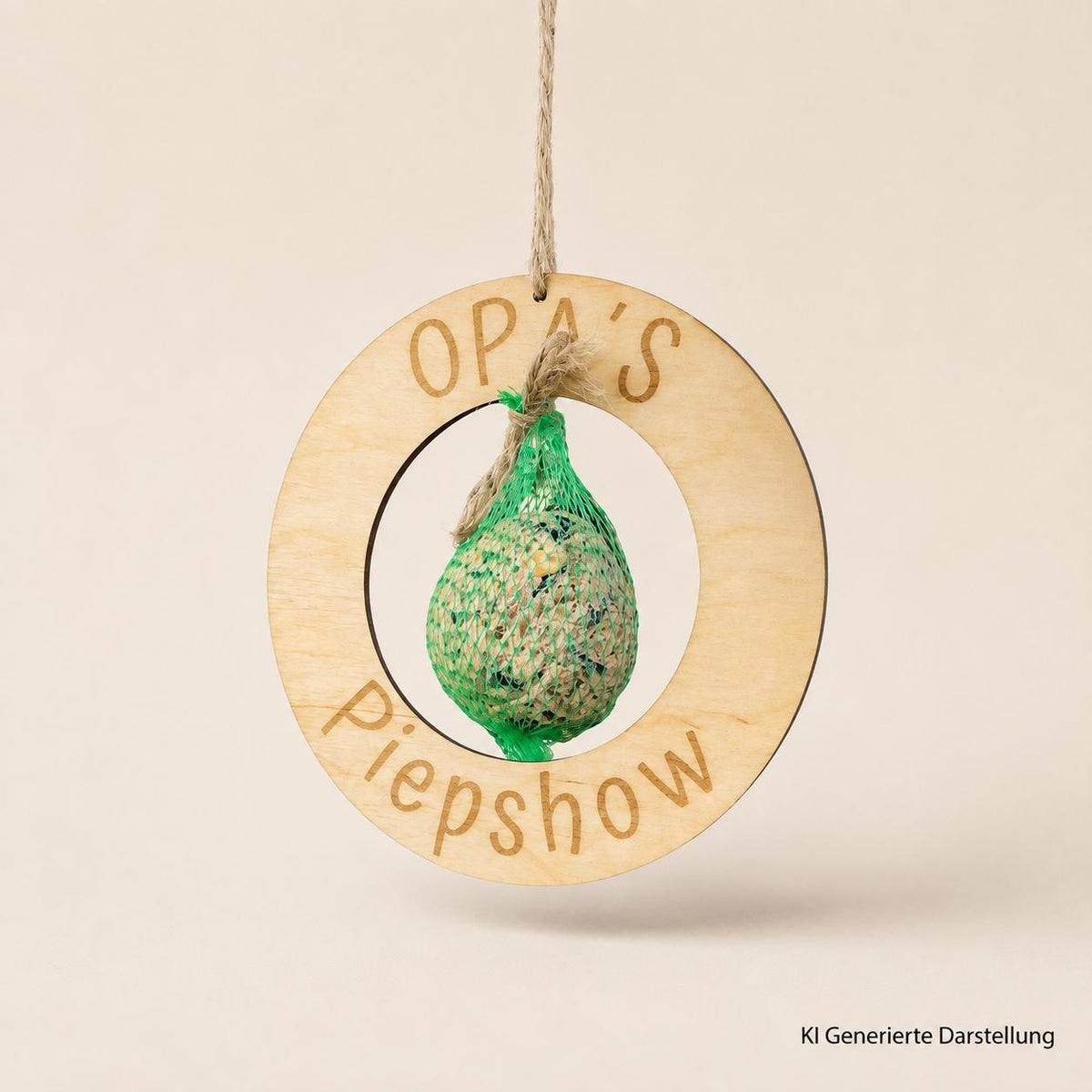 Holzkranz Vogelfutterstation, personalisierte Gravur Papas Opas, 20 cm, Meisenknödelhalter, DasGlueckswerk, Dekoration, Bird Feeders, holz