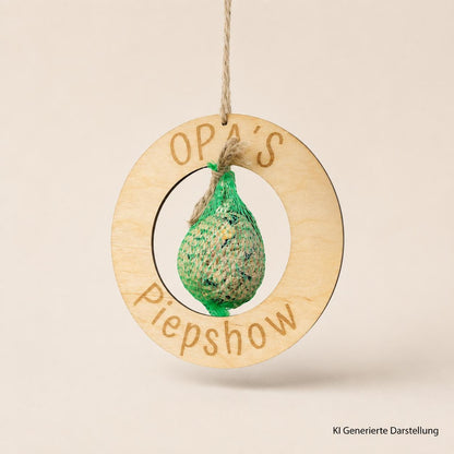 Holzkranz Vogelfutterstation, personalisierte Gravur Papas Opas, 20 cm, Meisenknödelhalter, DasGlueckswerk, Dekoration, Bird Feeders, holz