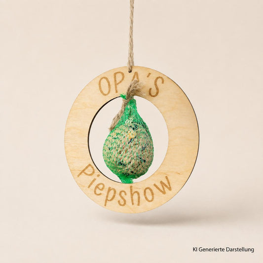 Holzkranz Vogelfutterstation, personalisierte Gravur Papas Opas, 20 cm, Meisenknödelhalter, DasGlueckswerk, Dekoration, Bird Feeders, holz