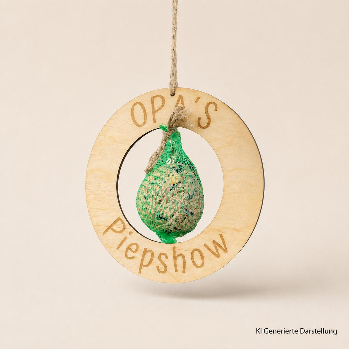 Holzkranz Vogelfutterstation, personalisierte Gravur Papas Opas, 20 cm, Meisenknödelhalter, DasGlueckswerk, Dekoration, Bird Feeders, holz