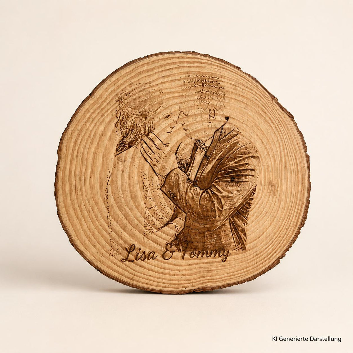 Personalisierte Baumscheibe 16cm mit Fotogravur, Holz Erinnerungsstück, Geschenk Geburtstag Hochzeit, DasGlueckswerk, Hochzeit & Liebe, Gifts For The Couple, Holz