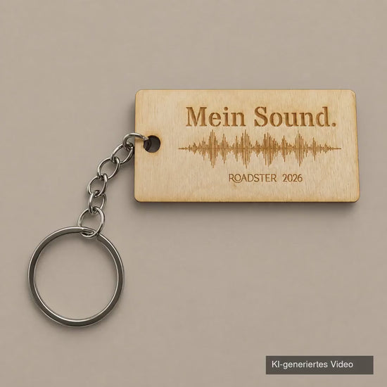 Motorsound Schlüsselanhänger | personalisierte Soundwave mit QR-Code