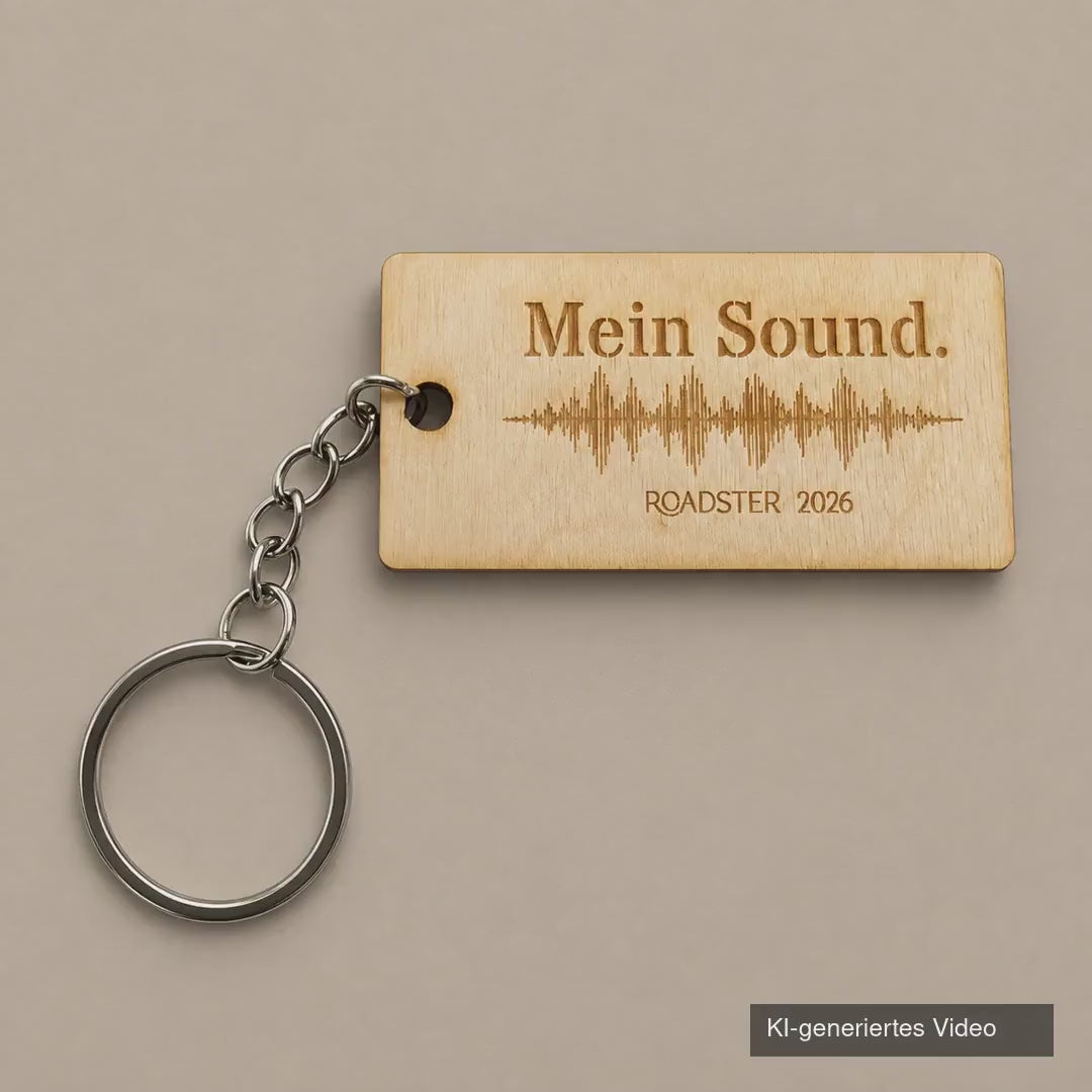 Motorsound Schlüsselanhänger | personalisierte Soundwave mit QR-Code