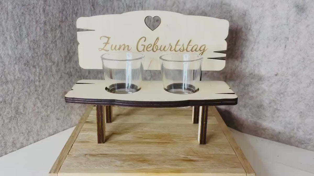 SVG Laser Datei Schnapsbank Hochzeit, Spruch hand in hand ein leben lang, Vorlage 3mm Sperrholz