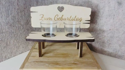 SVG Laser Datei Schnapsbank Hochzeit, Spruch hand in hand ein leben lang, Vorlage 3mm Sperrholz